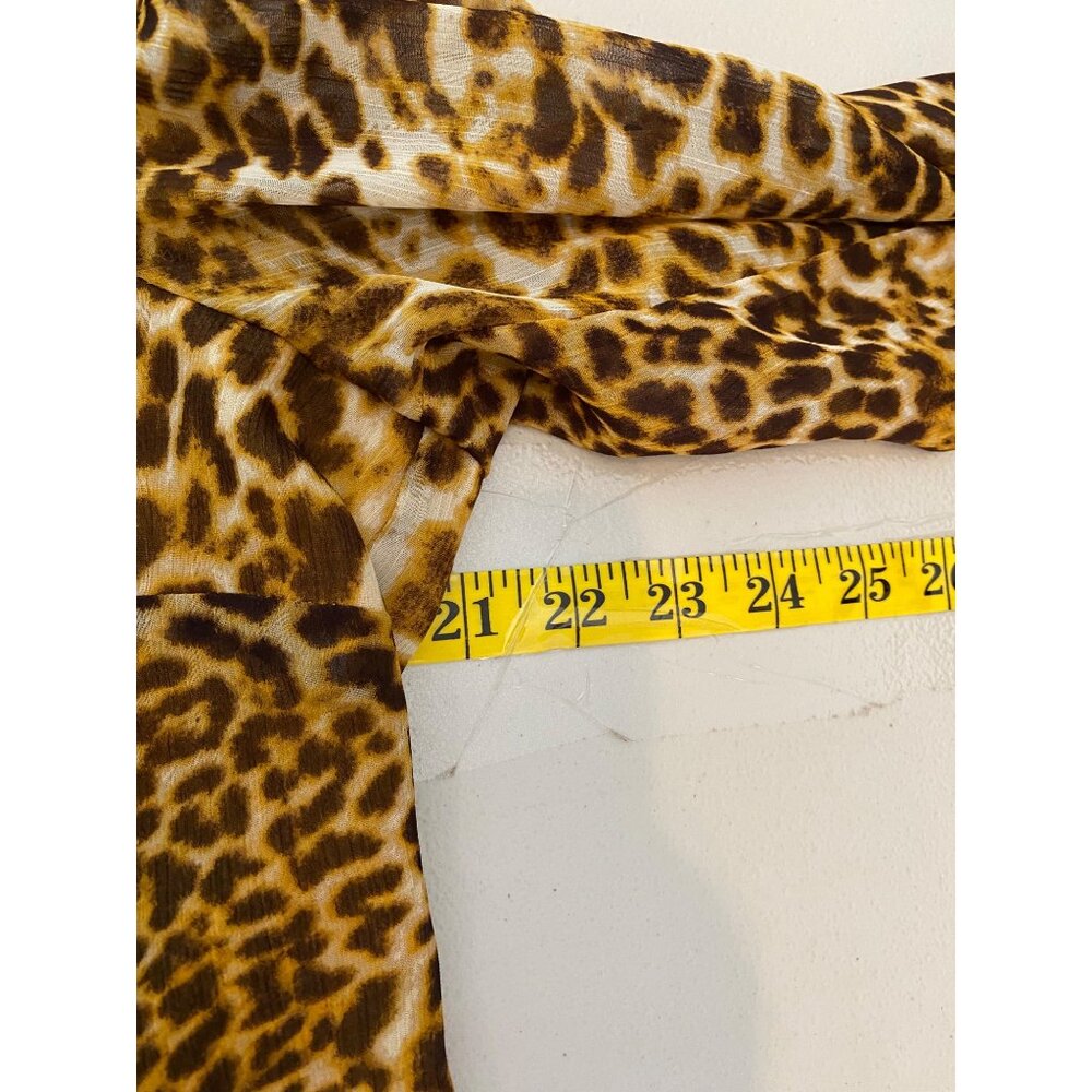 Evan-Picone Womens Leopard Print Button-Up Blouse… - image 6